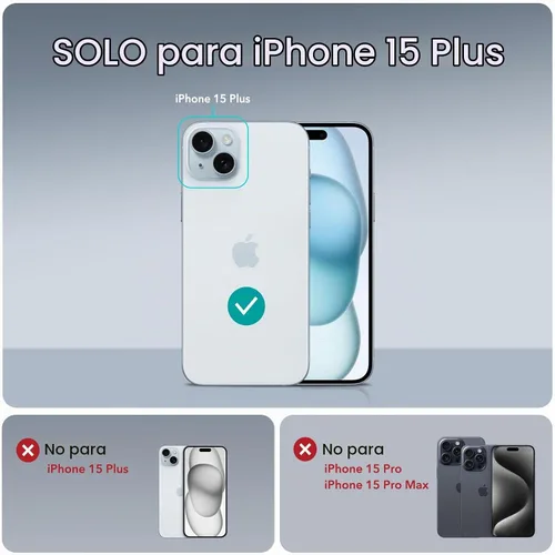 Vista 2 de ESR Funda para iPhone 15 Plus, Funda con Soporte Metálico, 3 Modos de Soporte, Protección contra Caídas de Grado Militar, Compatible con Carga Negro