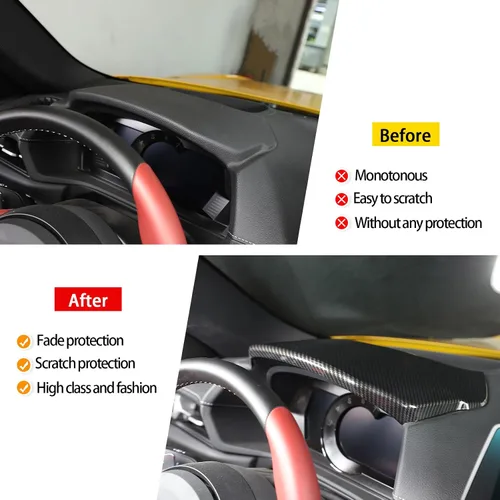Vista 2 de Cubierta de tablero de consola central para Toyota Supra GR A90 A91 MK5 2019-2025, cubierta de borde de panel de tablero de ABS, bisel de cubierta