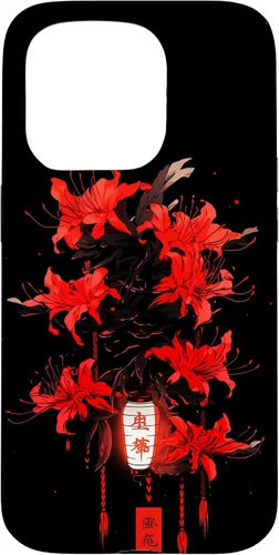 Vista 14 de iPhone 16 Red Spider Lily Funda de anime de manga estética japonesa japonesa