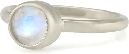 Vista 6 de 14k Gold Stack Ring with Rainbow Moonstone - June Birthstone Bezel Jewelry - Faceted Semiprecious Gemstone - Dainty Elegant Design