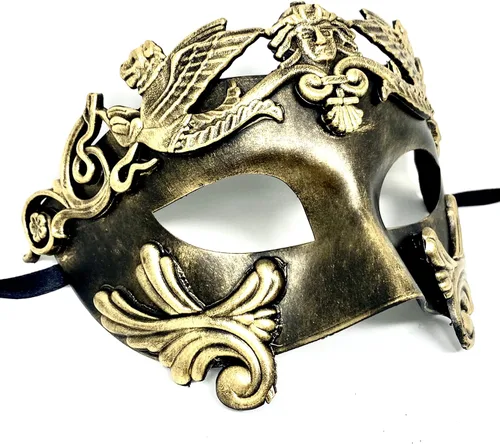 Vista 6 de Máscara de estilo steampunk para hombre, máscara de Mardi Gras, disfraz de Halloween, boda, fiesta, cosplay