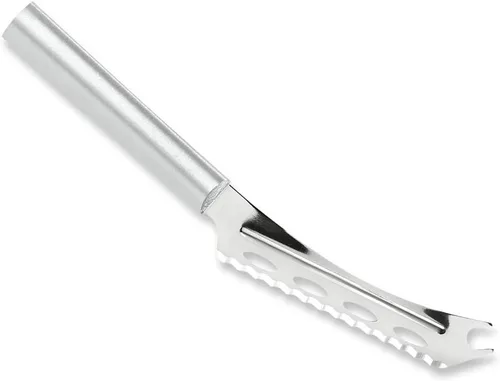 Vista 6 de Rada Cuchillo de queso para cubiertos de resina de acero inoxidable con borde dentado, 9-5/8 pulgadas, mango negro