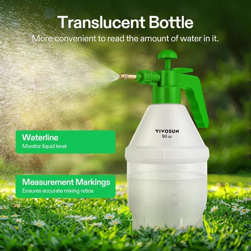 Vista 4 de VIVOSUN 50oz Pump Sprayer, Handheld Garden Water Sprayer Bottle Verde