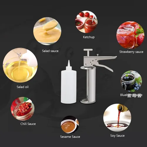 Vista 2 de Botella de llenado de mermelada de hamburguesa, bien sellada, material de grado alimenticio, botella de mermelada de hamburguesa desmontable