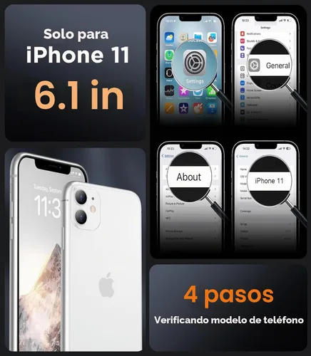 Vista 2 de SPIDERCASE Funda magnética translúcida diseñada para iPhone 11, con 2 protectores de pantalla de vidrio templado, antihuellas, para iPhone 11 de 6.1