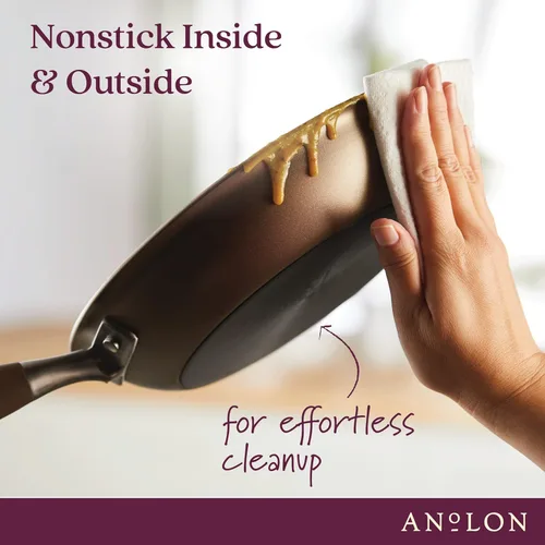 Vista 4 de Anolon Advanced - Sarténes antiadherentes de bronce anodizadas duras para el hogar (26,04 cm)