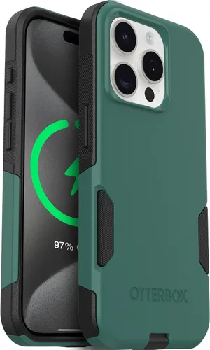 Vista 9 de OtterBox Funda para iPhone 15 Pro MAX (Only) Commuter Series, negra, delgada y resistente, apta para bolsillo, con protección de puerto
