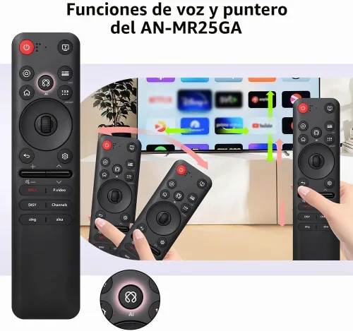 Vista 5 de Repuesto para control remoto mágico LG MR25GA con voz, puntero y rueda