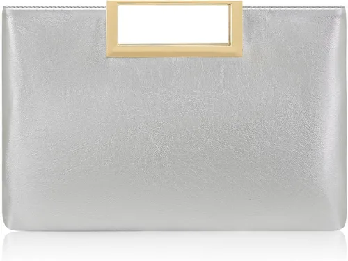 Vista 9 de Milisente Bolso de mano para mujer, formal, casual, brillante, de piel sintética, con asa, para graduación, cóctel, boda