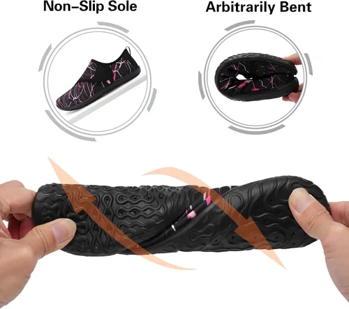 Vista 5 de Lisdwde Zapatos de agua antideslizantes para hombre y mujer, zapatos de natación, deportes de playa, secado rápido, zapatos de calcetín para mujeres