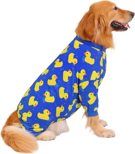 Vista 10 de HDE Pijama de una pieza para perro, ligero, para perros M-3XL, estrellas fantasmales, talla S