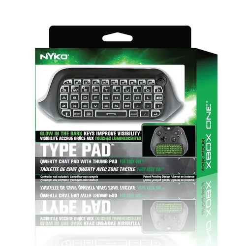 Vista 6 de Nyko Type Pad - Chat Pad Message Keyboard with Glow in the Dark Keys and 3.5mm Jack for Xbox One Wireless Controller
