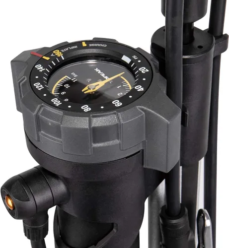 Vista 4 de Topeak JoeBlow Booster Bomba de piso para neumáticos sin cámara, compresor de aire de doble función y bomba estándar, capacidad de 160 PSI
