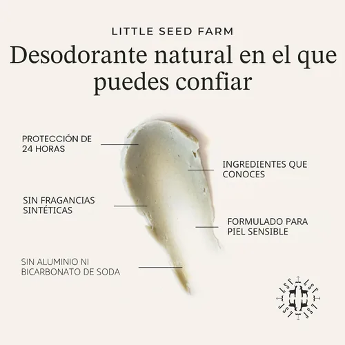 Vista 3 de Little Seed Farm Crema desodorante All Natural - Orange Vetiver, 2.4 oz