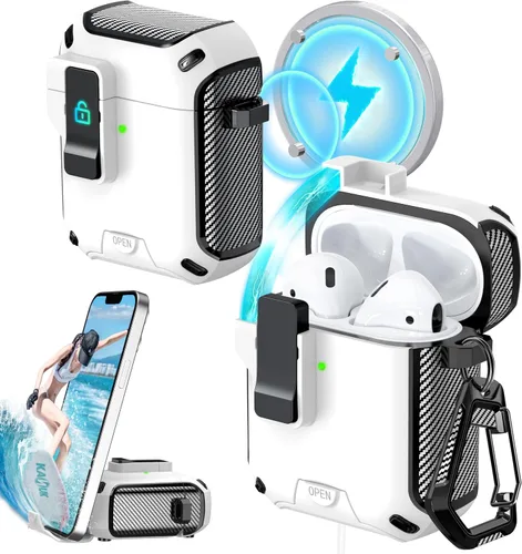 Vista 181 de RFUNGUANGO Fundas protectoras para Airpods de 2ª y 1ª generación, color 2º -Blanco
