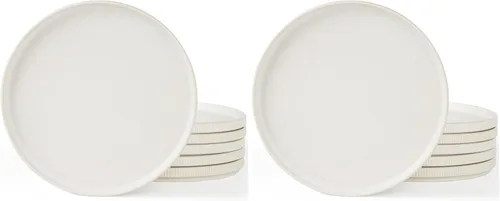 Vista 18 de famiware Star Platos de Ensalada para 6, Juego de Platos de 8 Pulgadas, Vajilla de Gres, Platos Pequeños para Postre, Ensalada, Aperitivo, Blanco