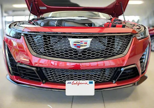 Vista 3 de STO N SHO Soporte de placa frontal compatible con Cadillac CT5- V Blackwing 2023-2024 sin divisor de fibra de carbono (SNS344)