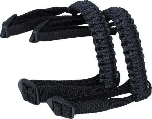 Vista 2 de BubbasGarageTv - Asas de agarre Paracord para Jeep Wrangler JL y Jeep Gladiator JT (negro)