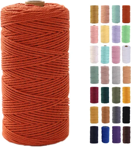 Vista 58 de Cuerda de macramé azul aire de 0.079 in x 220 yardas, cuerda de algodón colorido de algodón suave para colgar en la pared, colgadores de plantas