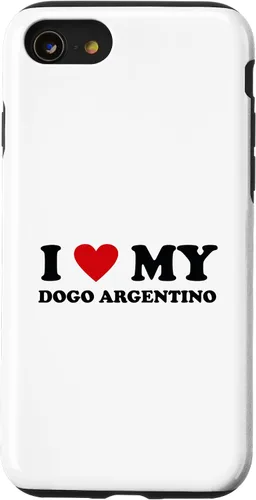 Vista 13 de iPhone 15 I Heart Dog Dad Mom - I Love Dogo Argentino Case