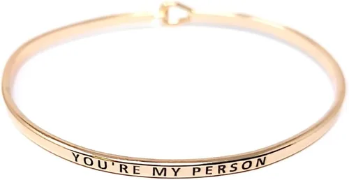 Vista 33 de By you - Brazalete con gancho, pulsera delgada grabada con un mensaje positivo e inspirador