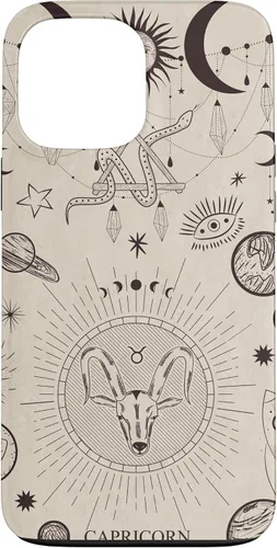 Vista 24 de Estuche estético para iPhone 12/12 Pro astrológico celestial con signo del zodiaco Capricornio
