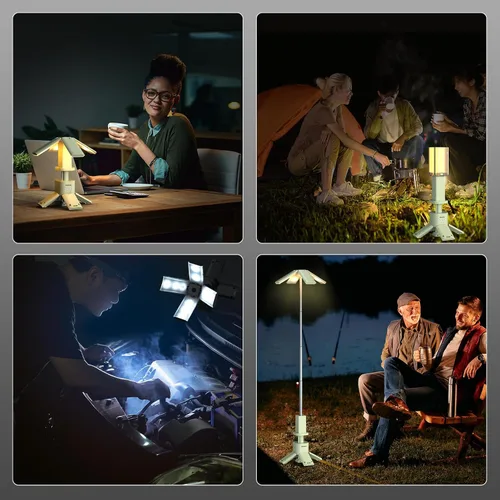 Vista 5 de Luces de camping telescópicas recargables de 14000 mAh LED, linternas magnéticas multifunción para iluminación de obra, lámpara de tienda de camping