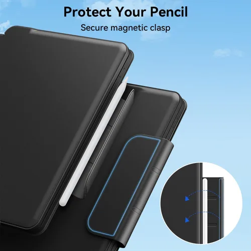 Vista 6 de Funda con teclado magnético mágico para iPad de 9ª generación con teclado para iPad 10.2 de 9ª/8ª/7ª generación y Air 3, Pro 10.5, trackpad