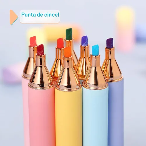 Vista 3 de Mr. Pen- Resaltadores con purpurina, paquete de 8, colores del sol Marcadores resaltadores con purpurina con punta de cincel para diario, notas