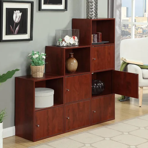 Vista 5 de Convenience Concepts Xtra Storage - Armario de 2 puertas con estante, color cereza