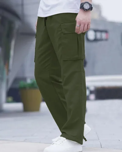 Vista 2 de LYRXXX Pantalones Cargo Casuales para Hombre Pantalones de Senderismo Pantalones de Entrenamiento Joggers Sudaderas para Hombres