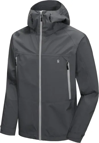 Vista 8 de Little Donkey Andy Men's High-performance 3L Hard Shell Waterproof Rain Jacket Breathable Rain Gear for Hiking,Travelling C1.black【alto rendimiento】