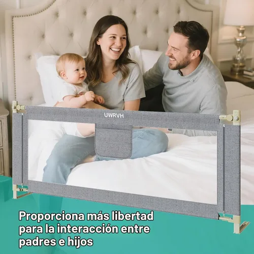 Vista 7 de Barandilla de cama para niños pequeños, protector de cama de 59