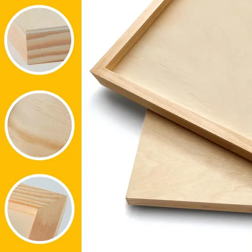 Vista 5 de Falling in Art Paquete de 2 paneles de lienzo de madera sin terminar, kit de paneles de madera de abedul de galería de 16 x 20 pulgadas, tableros