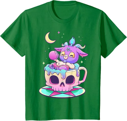 Vista 35 de Kawaii Pastel Goth Cute espeluznante Pentáculo Baphomet - Camiseta de cabra, Negro