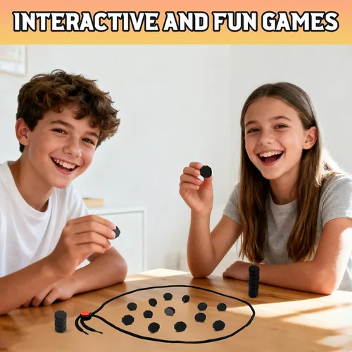 Vista 4 de Juego de ajedrez con 20 piedras, juego de ajedrez de plástico para adolescentes y adultos, regalos de Pascua, juegos de viaje, divertido juego
