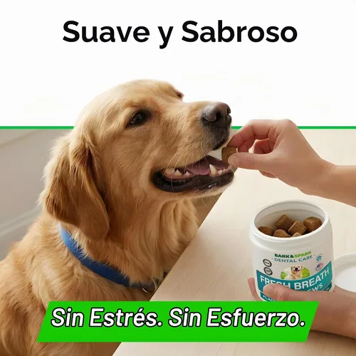Vista 10 de BARK&SPARK Masticables ambientadores de aliento de dientes de perro Probióticos para ayudar al aliento