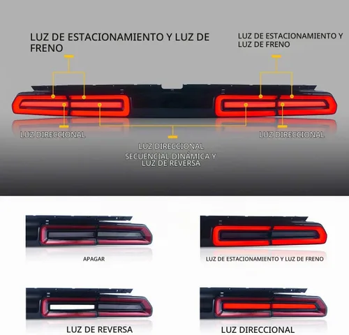 Vista 5 de VLAND - Luces traseras LED completas para Dodge Challenger Coupé 3ª generación 2008 2009 2010 2011 2012 2013 2014, con montaje de lámparas traseras