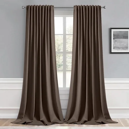 Vista 22 de MIULEE Cortinas opacas con pestaña trasera de 63 pulgadas de largo, juego de 2 paneles para sala de estar, dormitorio, privacidad, bolsillo
