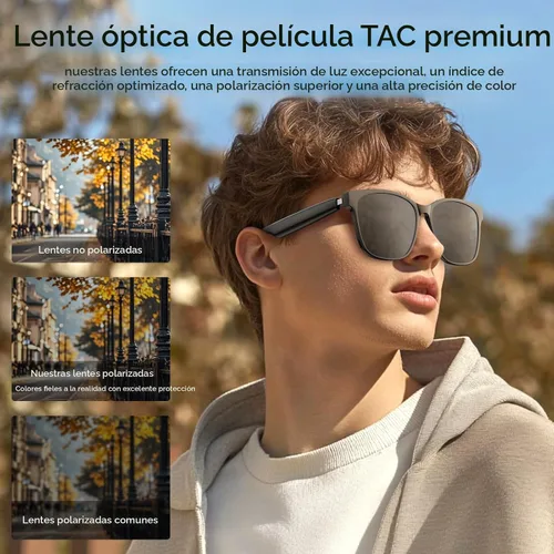 Vista 4 de Gafas Inteligentes AI, Gafas de Traducción Bluetooth 5.4 con 144 Idiomas y Acentos, Lentes con Filtro de Luz Azul, Gafas Inteligentes