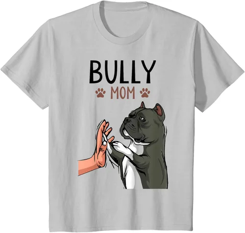 Vista 32 de American Bully Mom Cute Dog Mama Camiseta divertida para mujer, Blanco, S