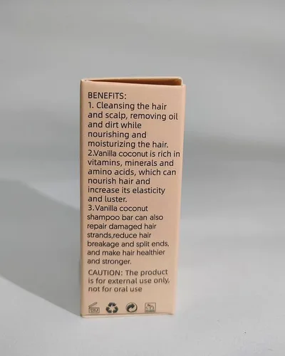 Vista 8 de Barra de champú de coco y vainilla, cuidado natural del cabello, suavidad sedosa y nutrición, fortalece el cabello y da volumen, sin parabenos