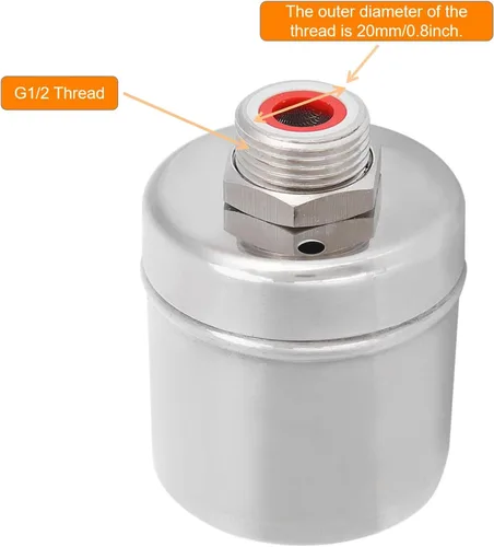 Vista 5 de Válvula de agua de rosca G1/2 pulgadas para tanque de acero inoxidable válvula de control automático de nivel de agua mini válvula de bola flotante
