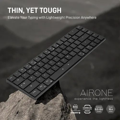 Vista 2 de BAROCCOMiSTEL AIRONE Teclado mecánico, diseño del 65%, interruptor Cherry MX ULP, retroiluminación RGB, cable USB-C, Windows/MacOS/iOS, soporte