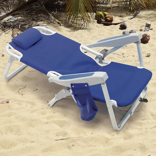 Vista 13 de Rio Beach - Silla de playa plegable de 5 posiciones para niños, color azul