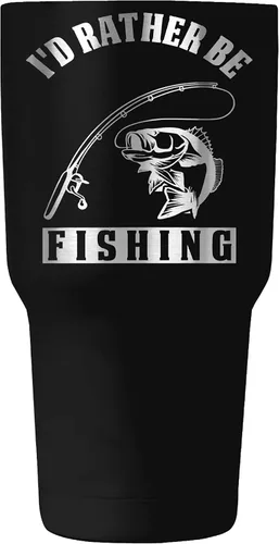 Vista 8 de Regalo de pesca de 30 onzas I'd Rather Be FishingTumbler y regalos de pesca Regalo para un pescador Incluye popote de silicona y tapa Taza
