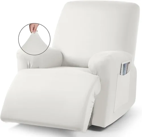 Vista 10 de TAOCOCO Sofá reclinable con funda de consola central, 4 piezas de tela de poliéster elástica, protector de muebles suave y lavable