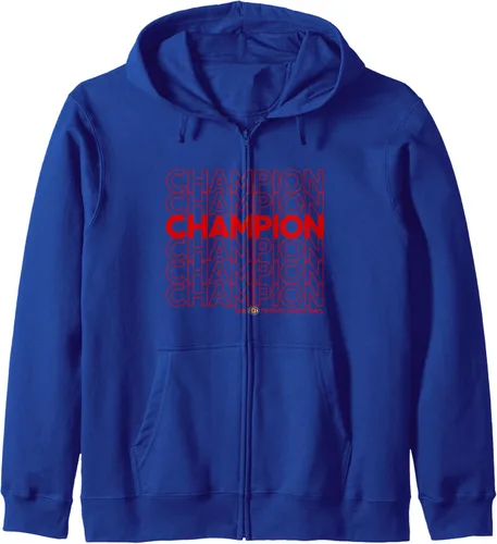 Vista 4 de Sudadera con capucha con cremallera Thank You 2019 H2H Fantasy Basketball Champion, Negro