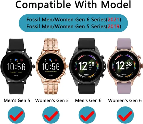 Vista 2 de Suoman Paquete de 3 protectores de pantalla para Fossil Gen 5 Carlyle HR y Fossil Gen 6 para hombres y mujeres, película protectora de pantalla