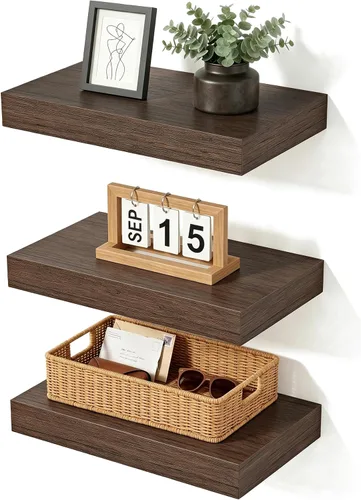 Vista 25 de Estantes flotantes de baño para pared, estantes de baño sobre el inodoro, estantes de pared y estante para libros, estante colgante, estantes